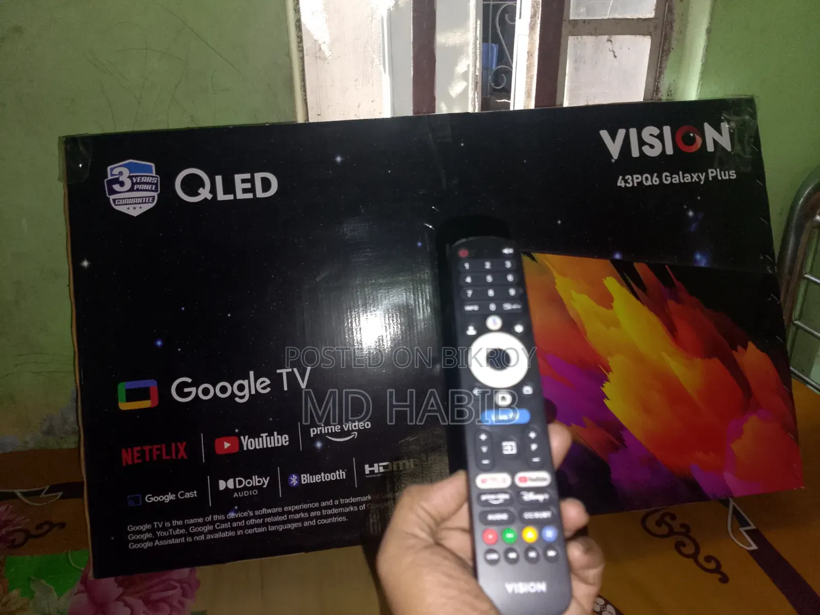 Vision 43 pQ6 Galaxy Plus 4k Qled Google TV