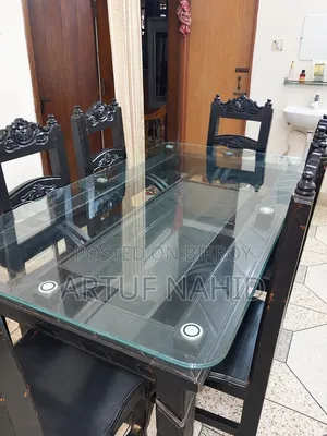 Sturdy Wooden Dining Table with 6 Chairs for Sale