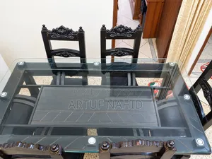 Sturdy Wooden Dining Table with 6 Chairs for Sale