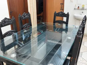 Sturdy Wooden Dining Table with 6 Chairs for Sale