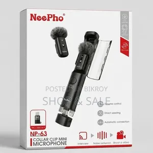 NeePho NP-63 Wireless Collar Clip Mini Microphone – 2-in-1 Type