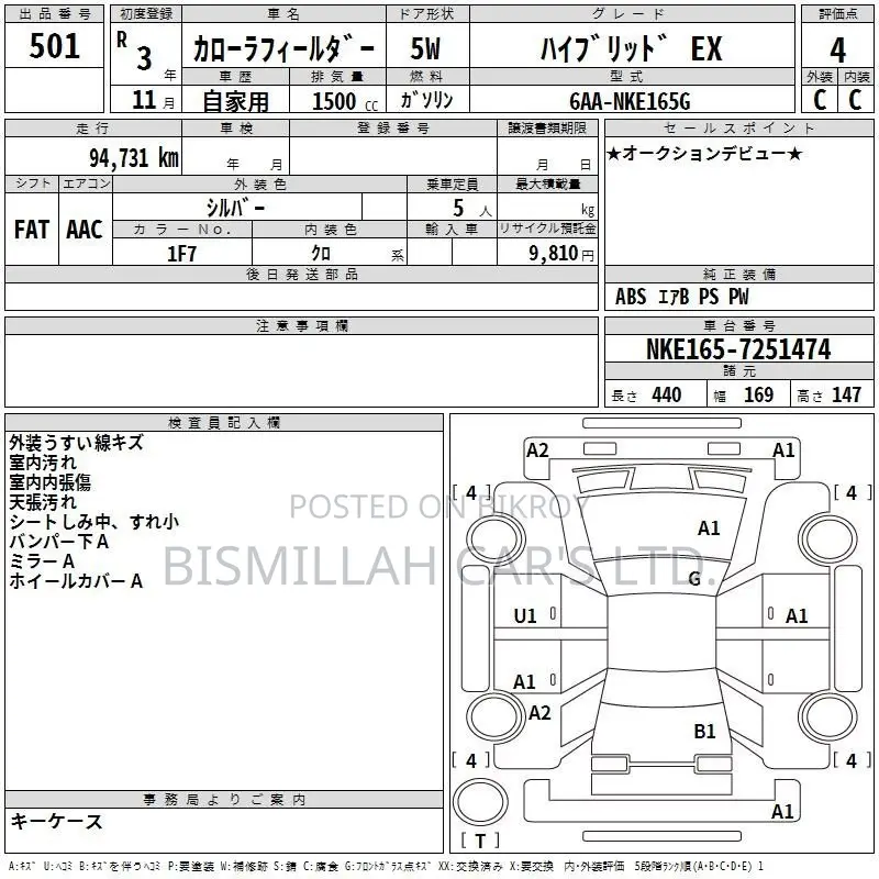 Toyota Corolla Fielder 2021 Silver