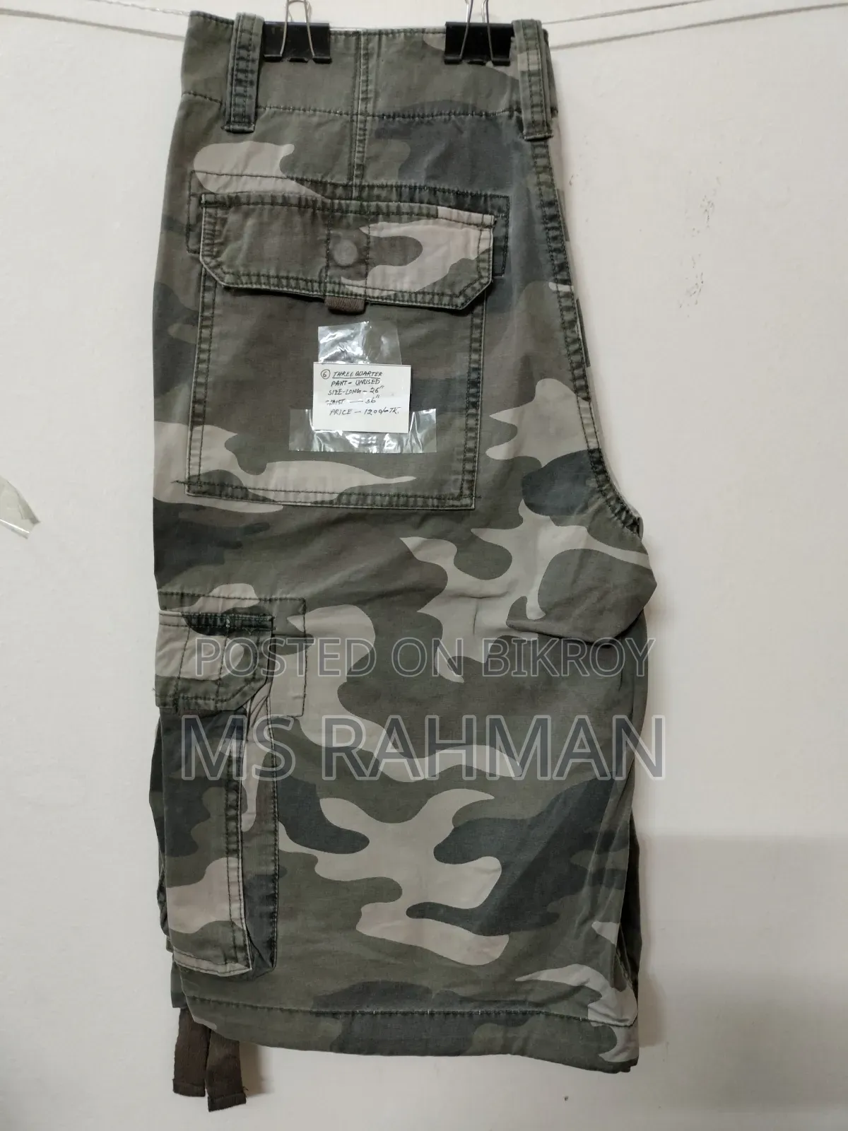 জাপানি গ্যাবার্ডিন, ব্র্যান্ড "Original Clothing CO" থ্রি কোয়াটার প্যান্ট।