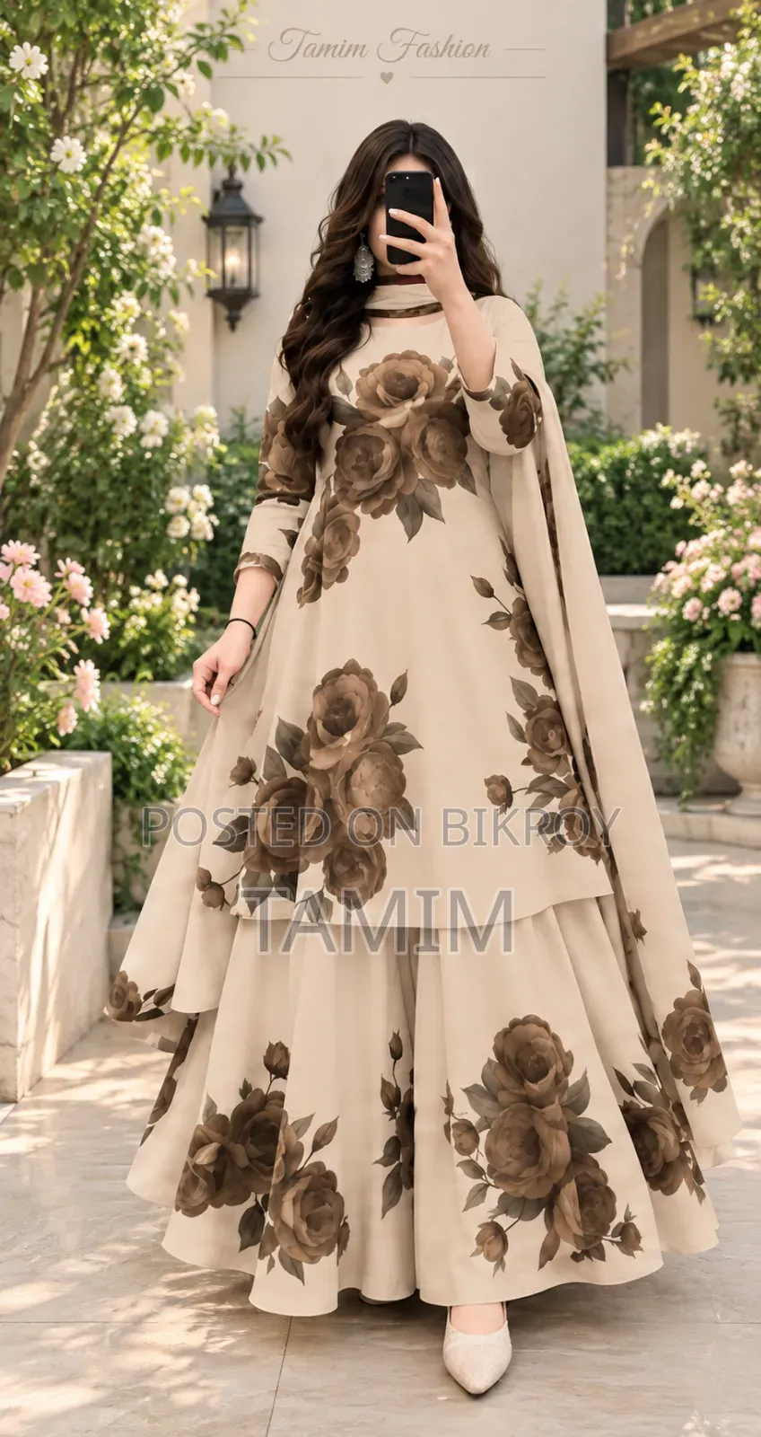 Micro Stitch Digital Print Three-Piece. Stylish and Elegant Design