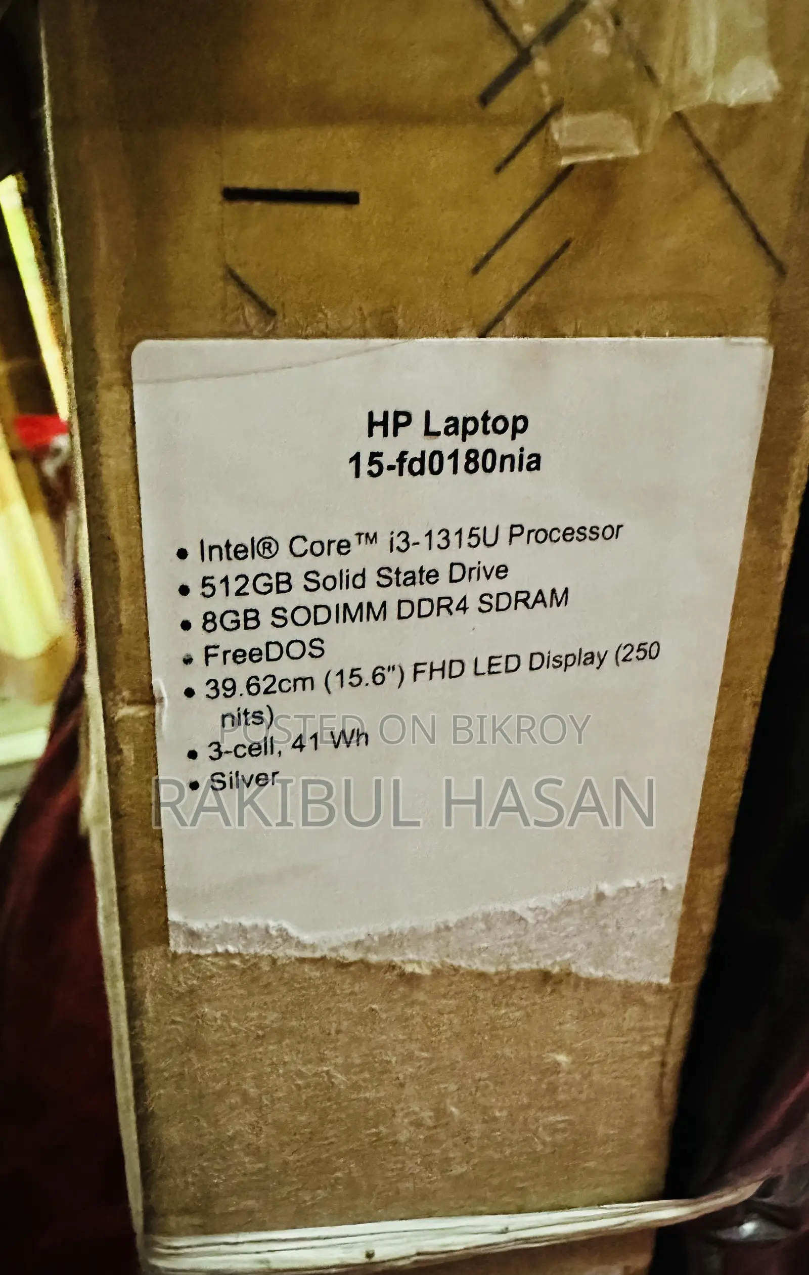 New Laptop HP 8GB Intel Core i3 SSD 512GB