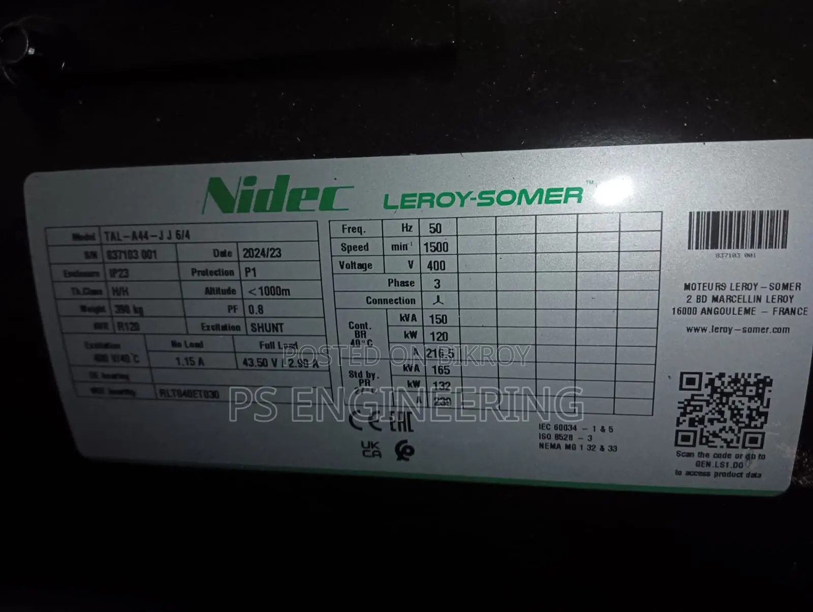 Brand New 150KVA Perkins Canopy Diesel Generator Deep Sea Controller
