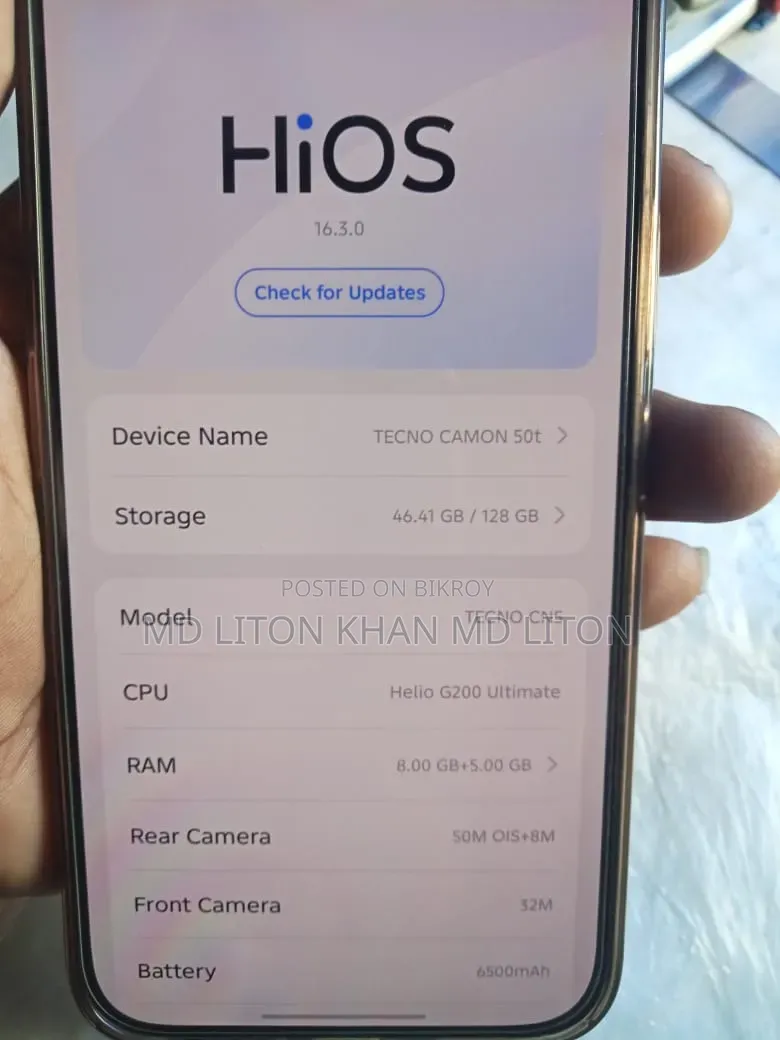 New Tecno Camon 50 256 GB Blue