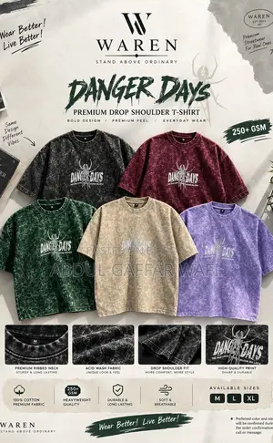Acid Wash Drop Shoulder T-Shirt