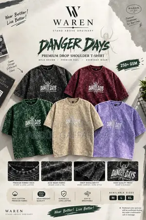 Acid Wash Drop Shoulder T-Shirt