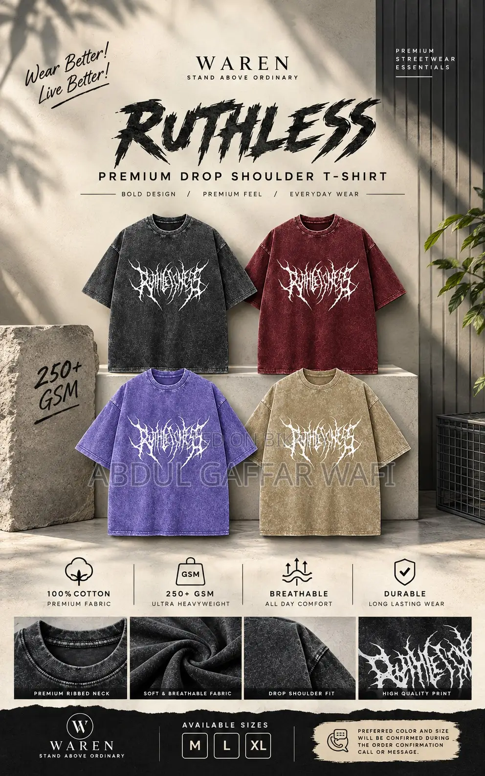 Acid Wash Drop Shoulder T-Shirt