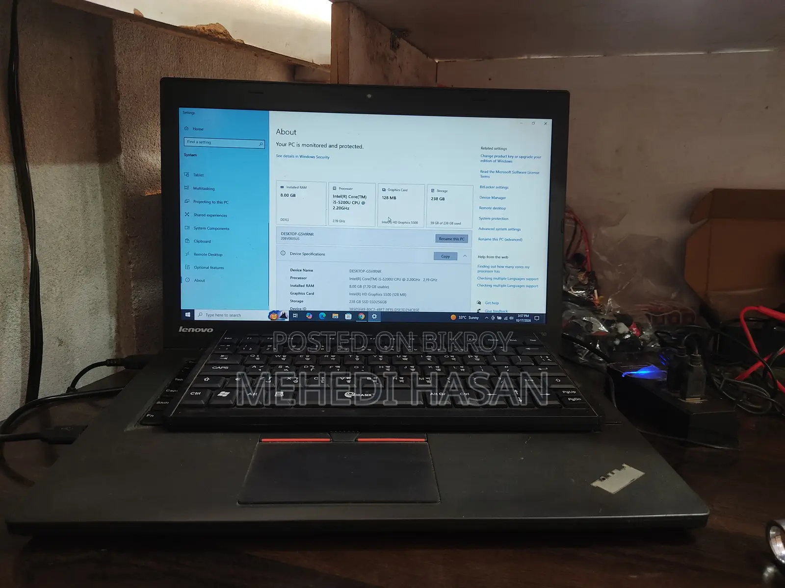 Laptop Lenovo ThinkPad T450 8GB Intel Core i5 SSD 256GB