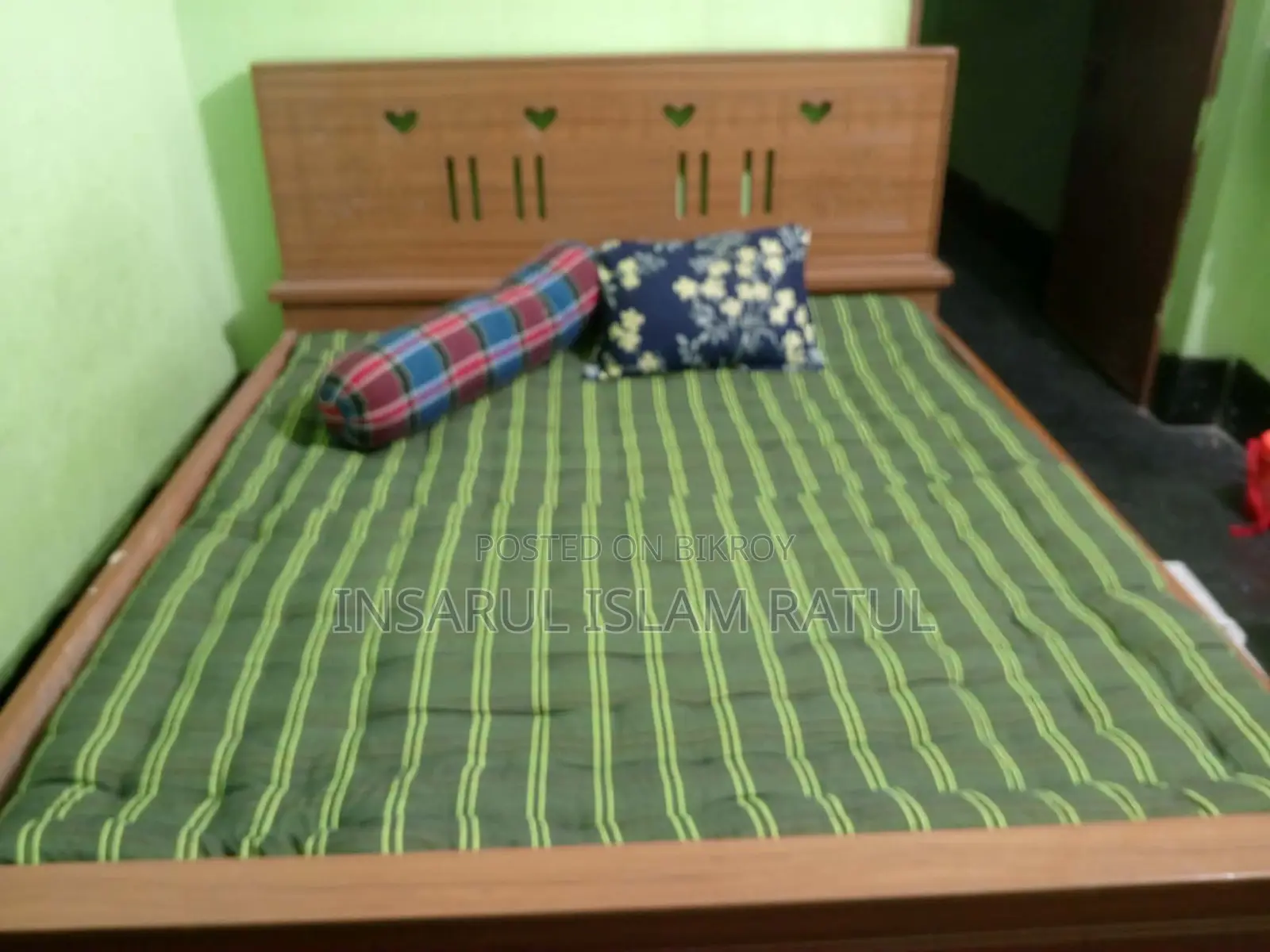 Bed With Mattress and Pillows Bolster