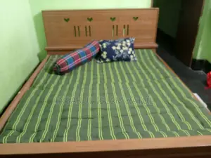 Bed With Mattress and Pillows Bolster