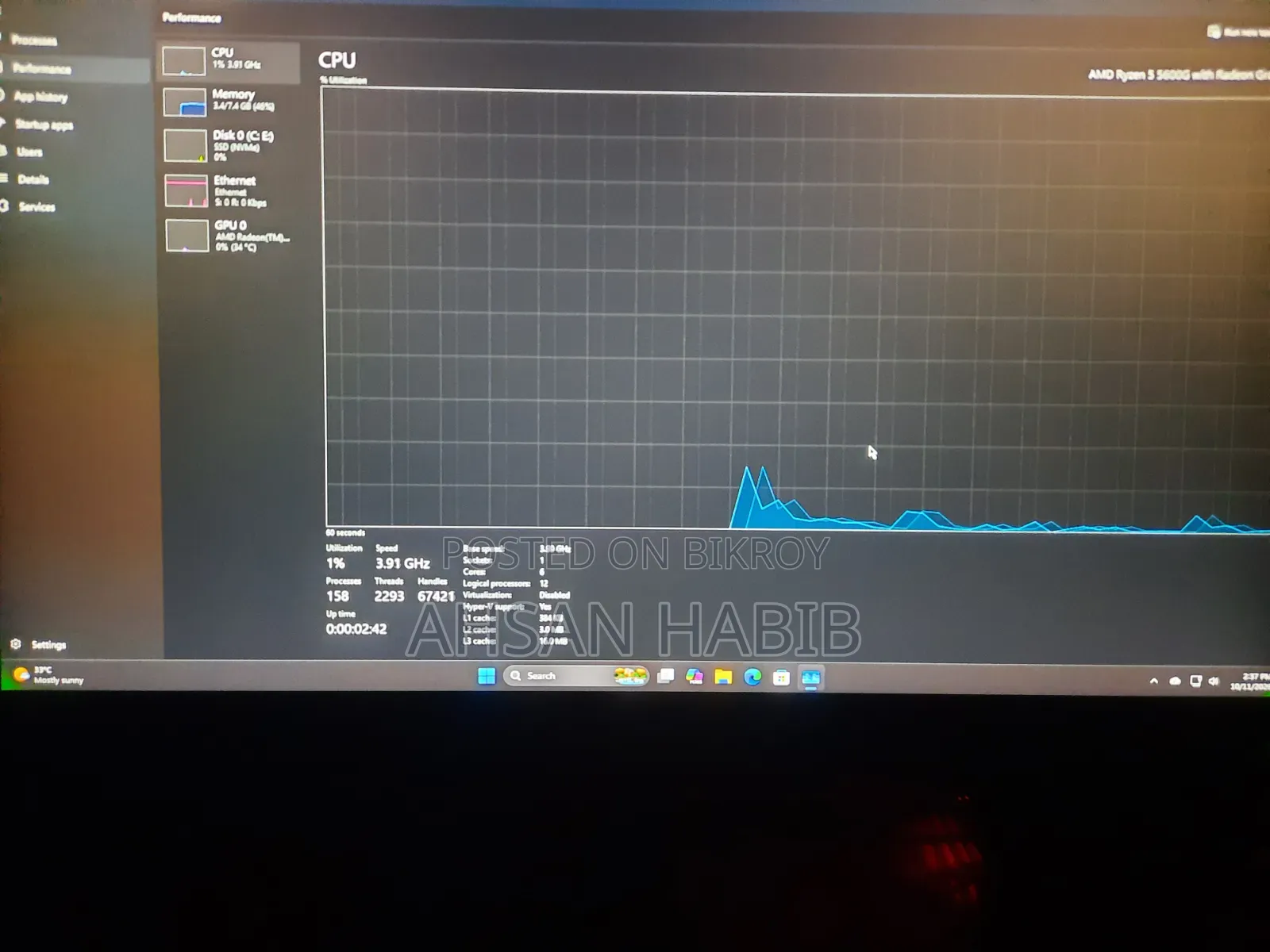 Desktop Computer 8GB AMD Ryzen 5 SSD 256GB