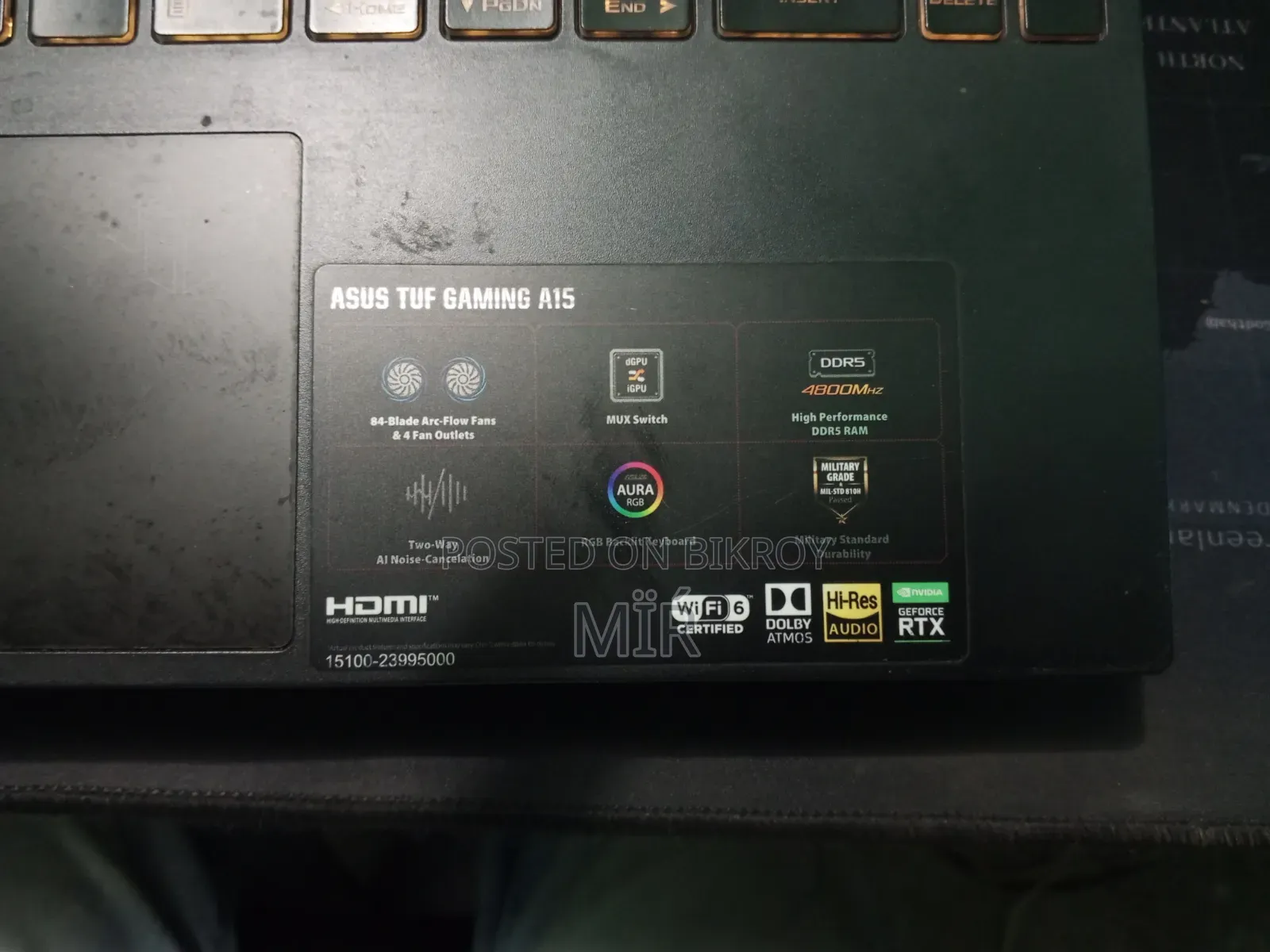 Laptop Asus TUF Gaming A15 16GB AMD Ryzen 7 SSD 512GB