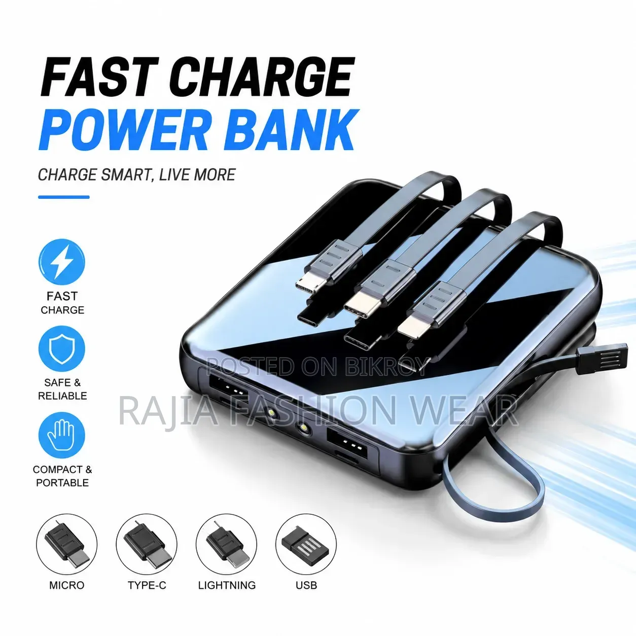 Smart 10000mAh Fast Charging Power Bank
