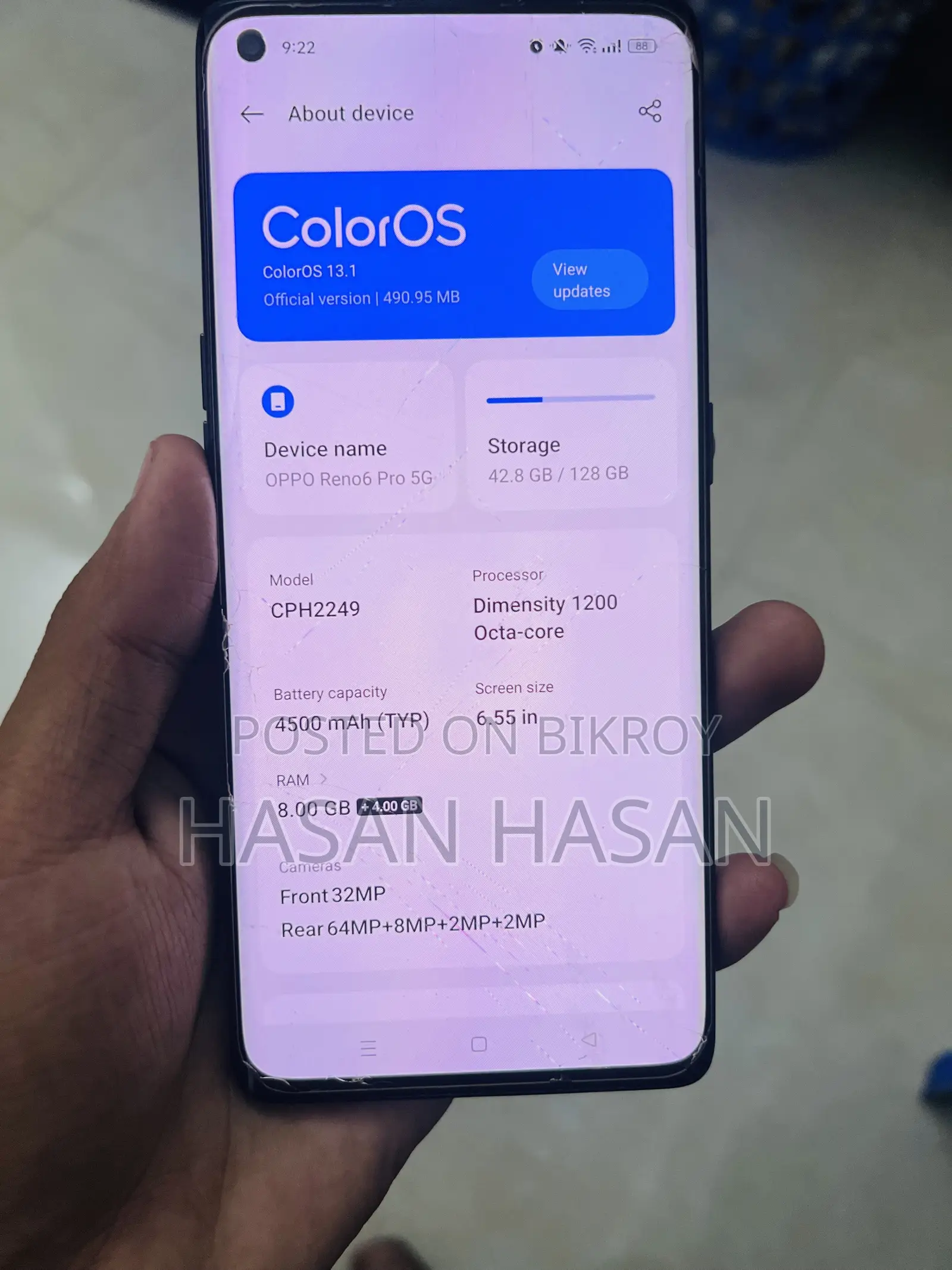 অপো রেনো৬ প্রো ৫জি ১২৮ জিবি ব্ল্যাক