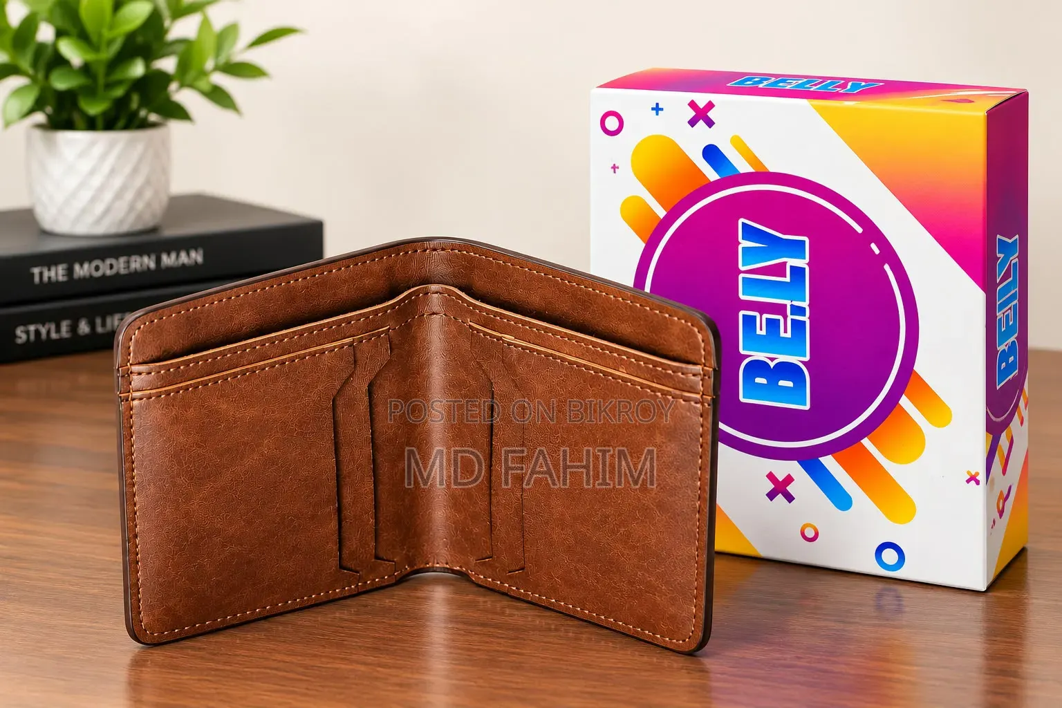 Brown PU Leather Men's Wallet – Stylish & Durable