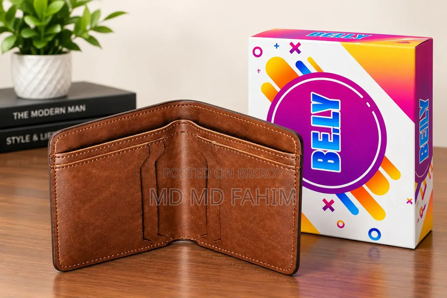 Brown PU Leather Men's Wallet – Stylish & Durable