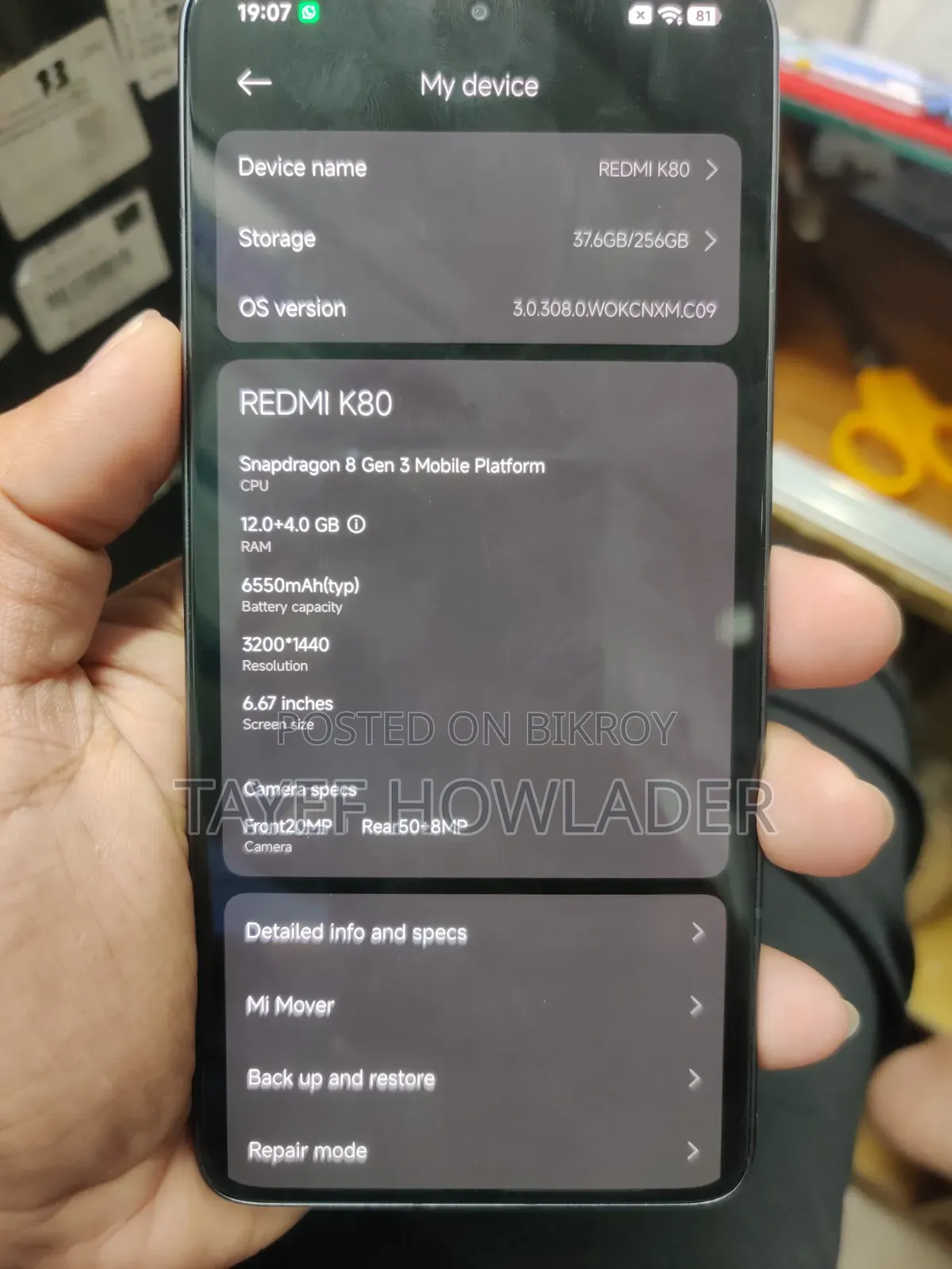 Xiaomi Redmi K80 256 GB Black