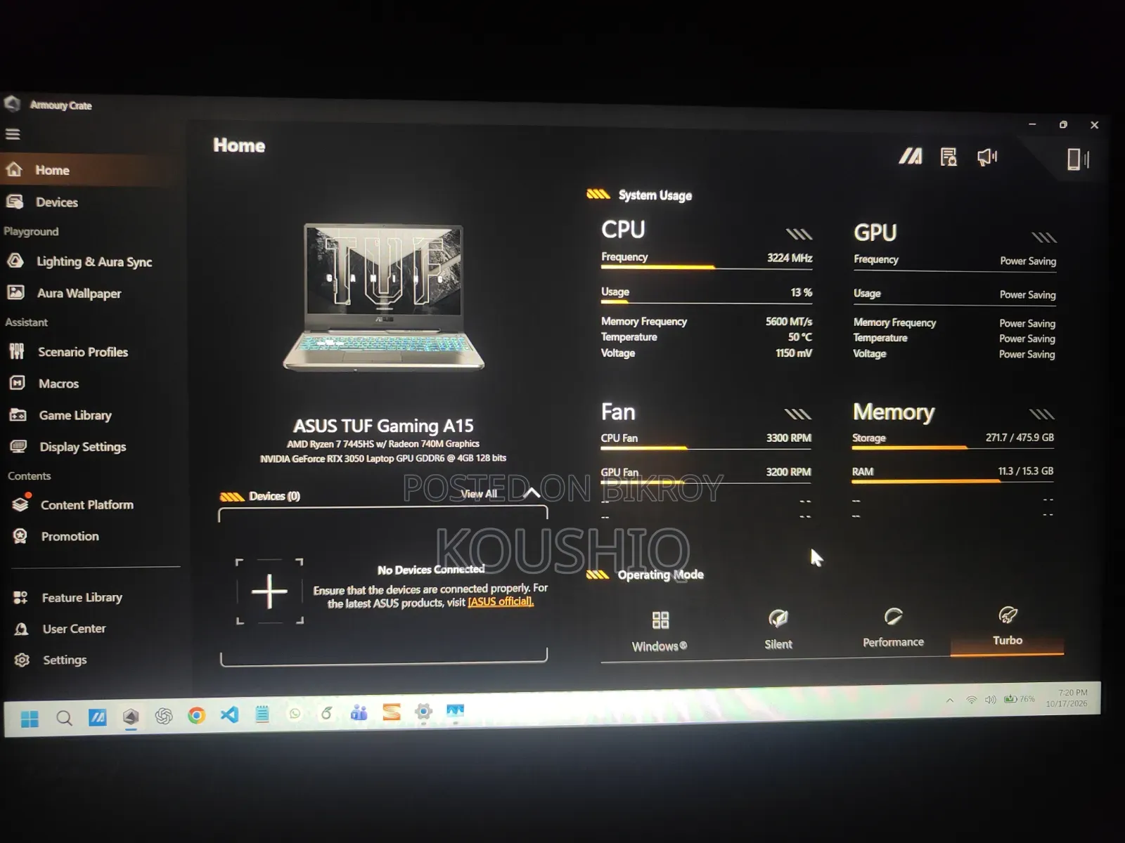 Laptop Asus TUF Gaming A15 16GB AMD Ryzen 7 SSD 512GB