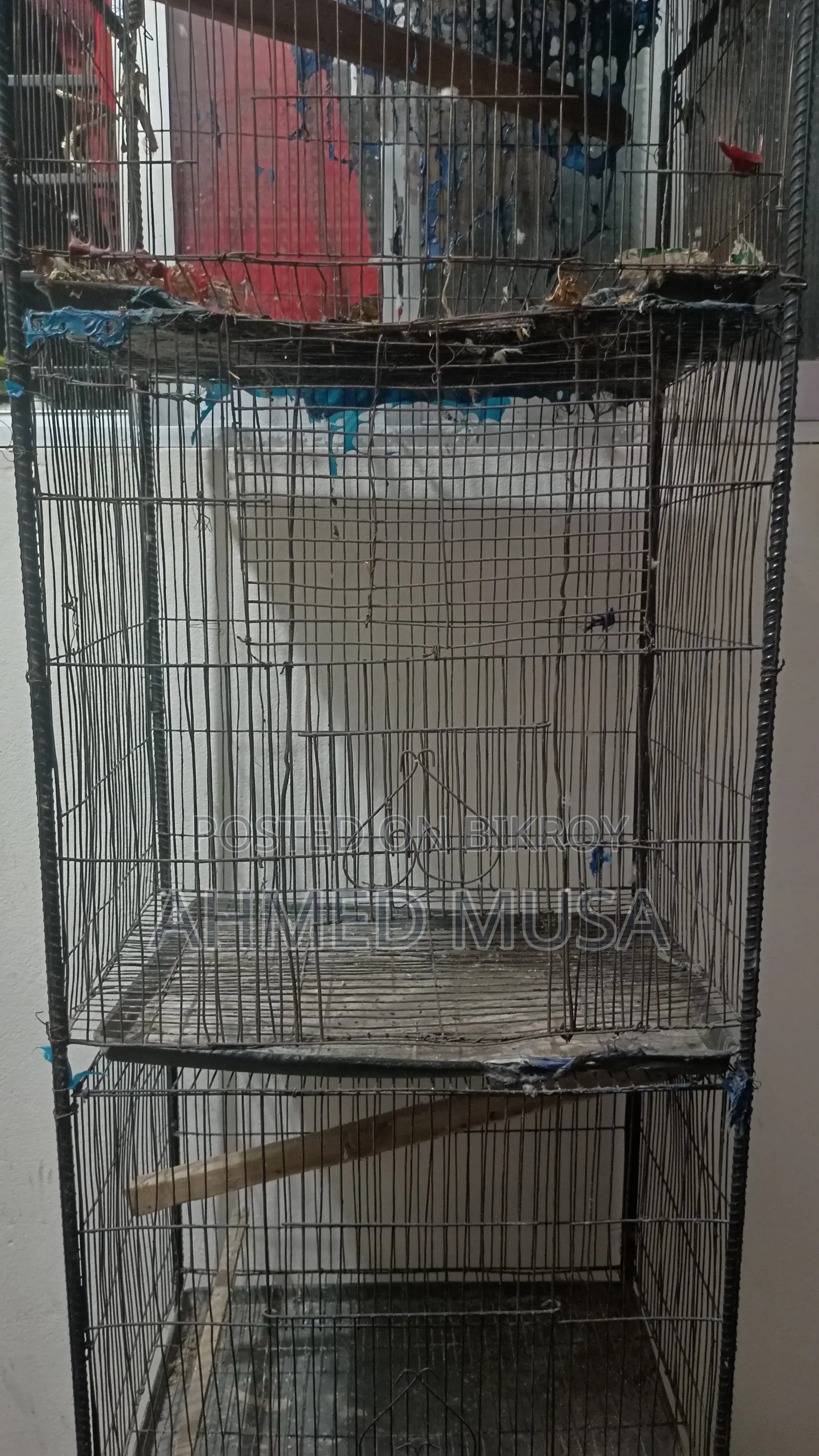 4-tier bird cage made with 4 iron rod frame cages
