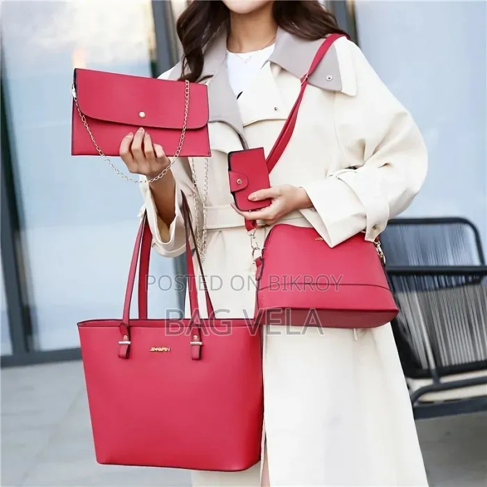 4-in-1 Stylish Women's Leather Handbag Combo Set