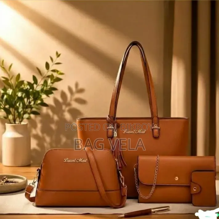 4-in-1 Stylish Women's Leather Handbag Combo Set