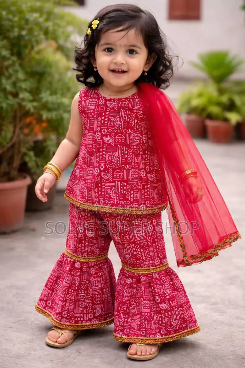 প্রিমিয়াম গার্লস শারারা থ্রি-পিস সেট