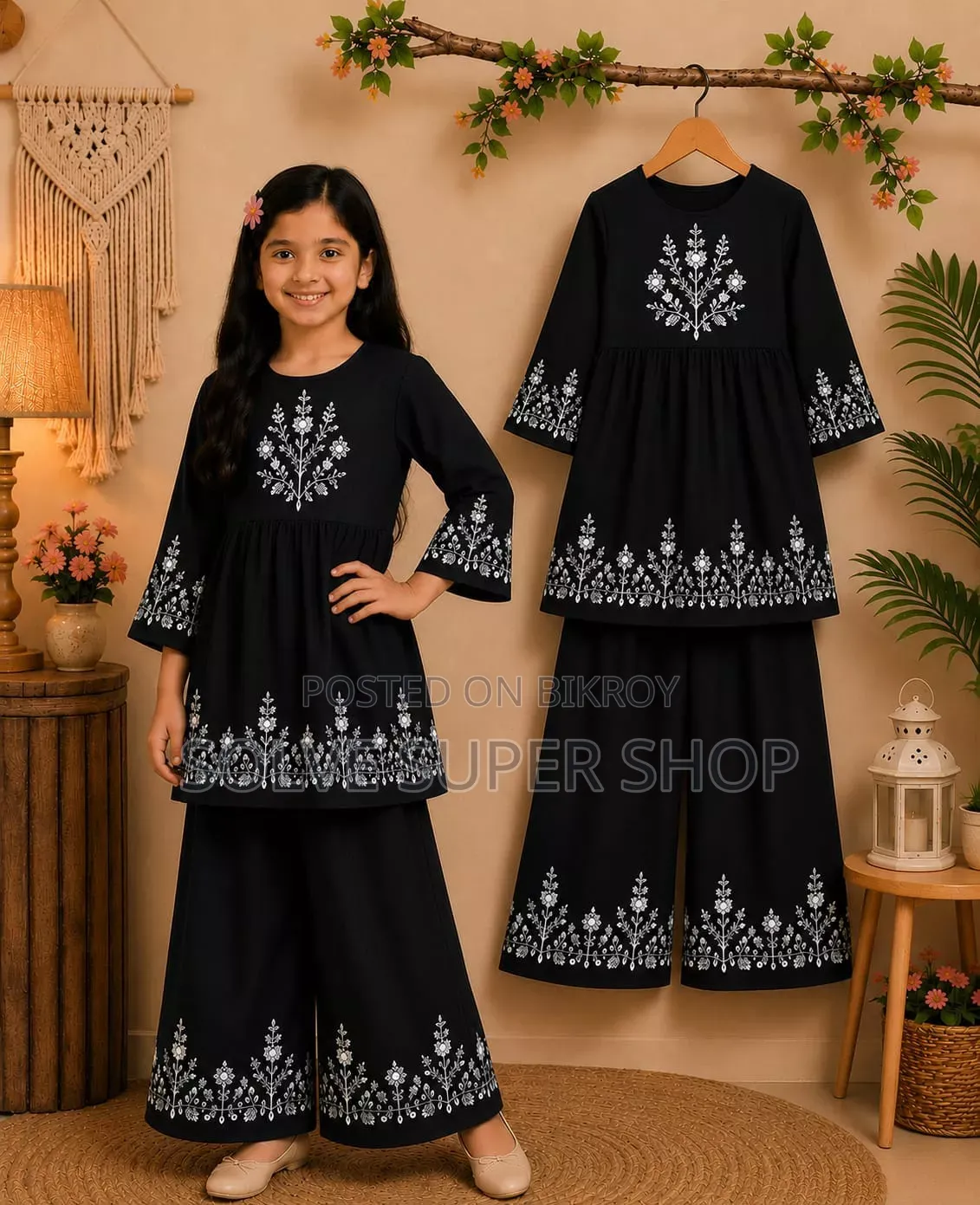 🌸 প্রিমিয়াম ফ্লোরাল কটন গার্লস টু-পিস সেট 🎀