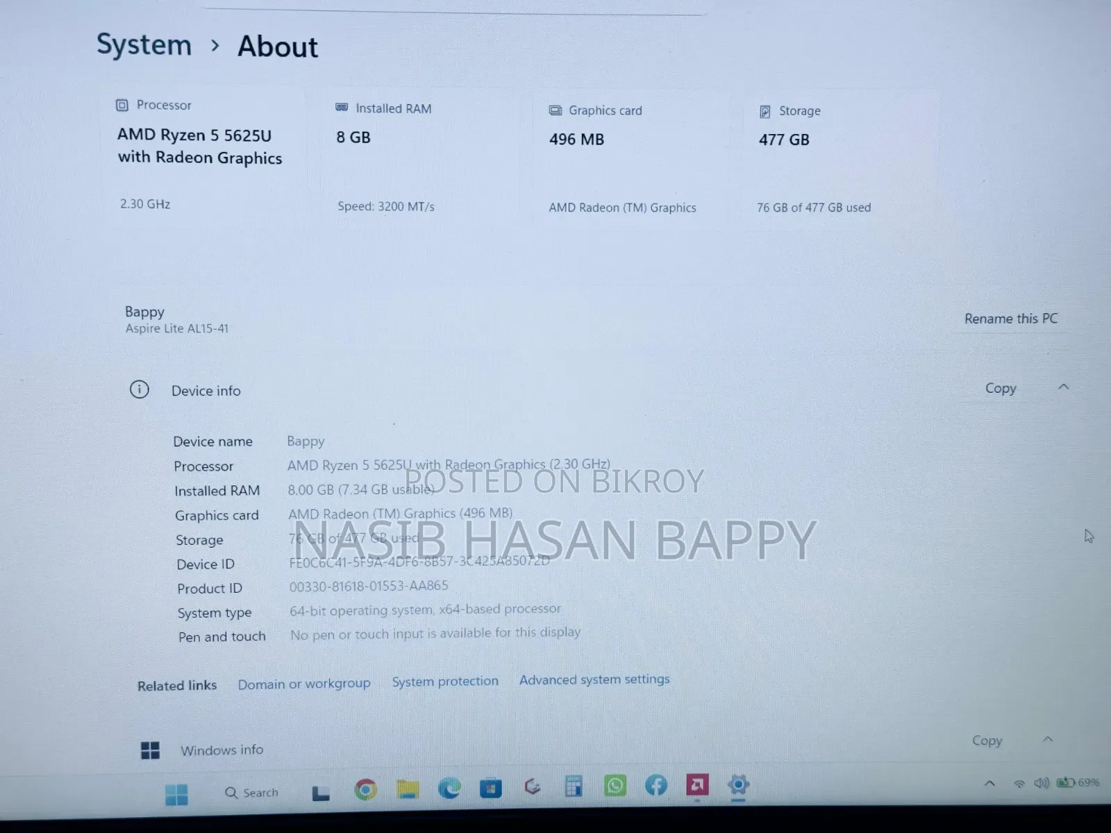 New Laptop Acer Aspire Lite 15 8GB AMD Ryzen 5 SSD 512GB