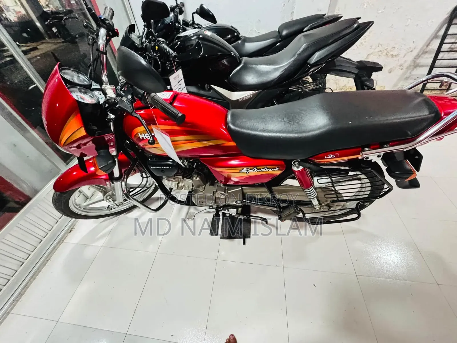 নতুন হিরো স্প্লেন্ডার প্লাস আইবিএস আই৩এস ২০২৩ রেড