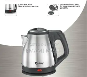 Prestige 1.2 Litres Electric Kettle (PKCS 1.2)| Silver | Auto Cut-Off 