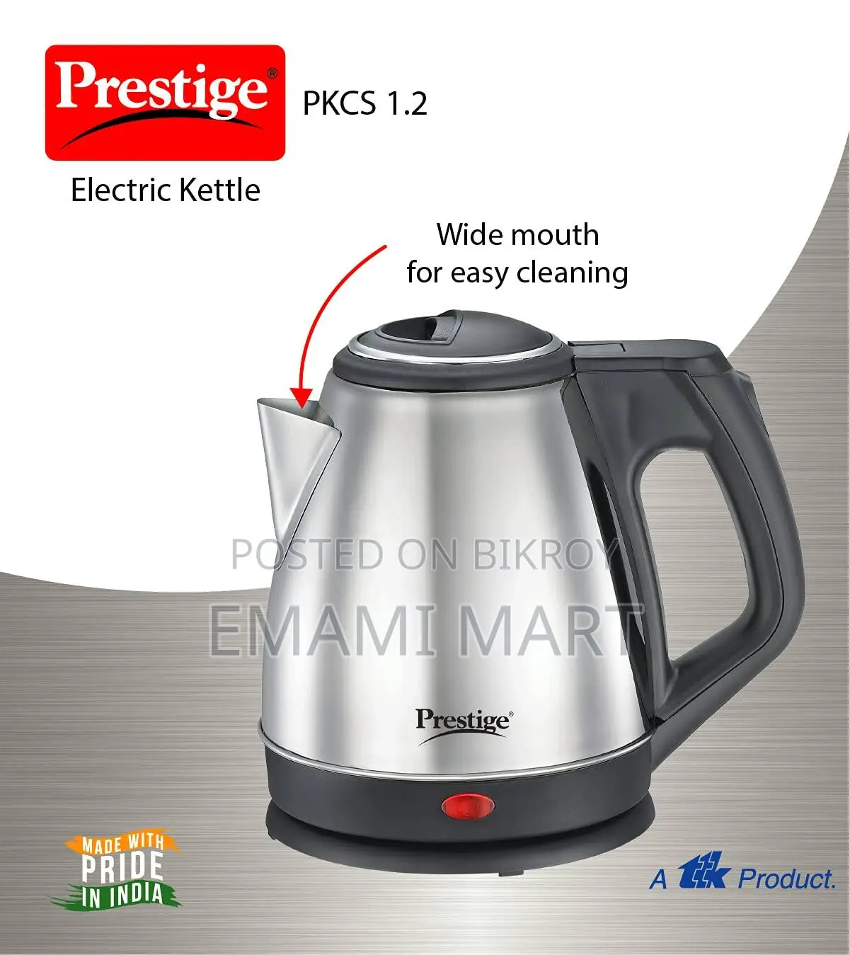 Prestige 1.2 Litres Electric Kettle (PKCS 1.2)| Silver | Auto Cut-Off 