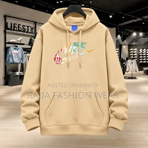 Stylish Solid Printed Cotton Hoodie