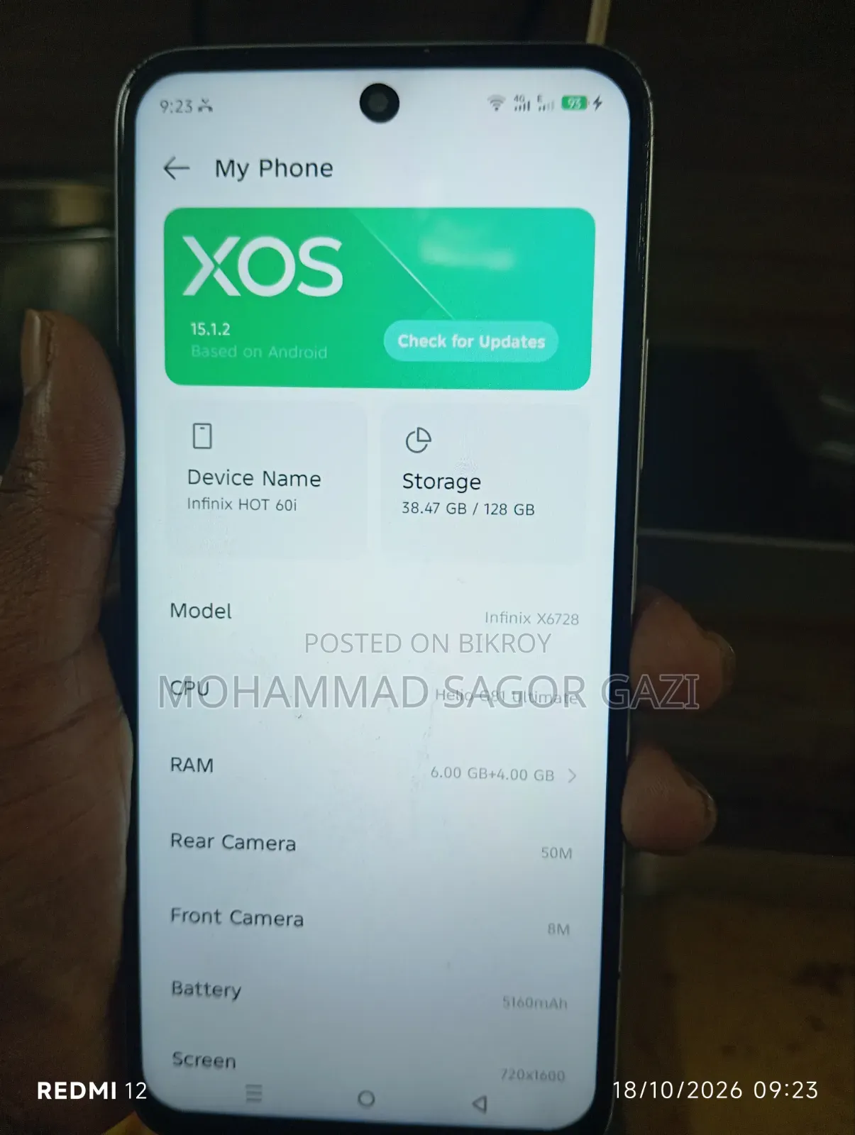 Infinix Hot 60i 64 GB Graphite
