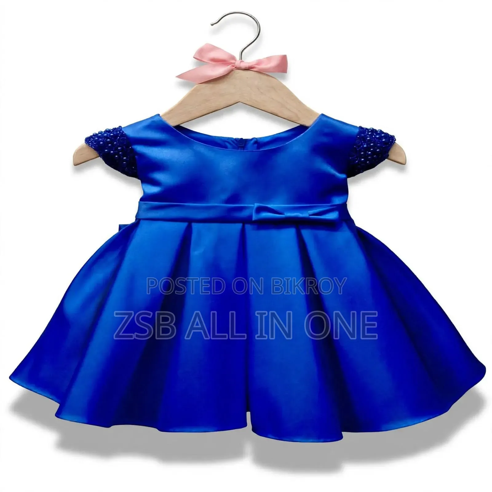 High Quality Baby Hand Work Dress Blue