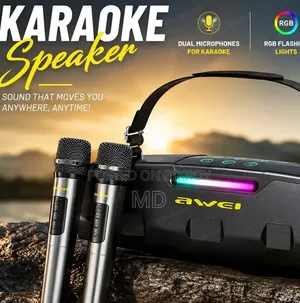 AWEI KT28 Portable Karaoke Bluetooth Speaker With Dual Microphone