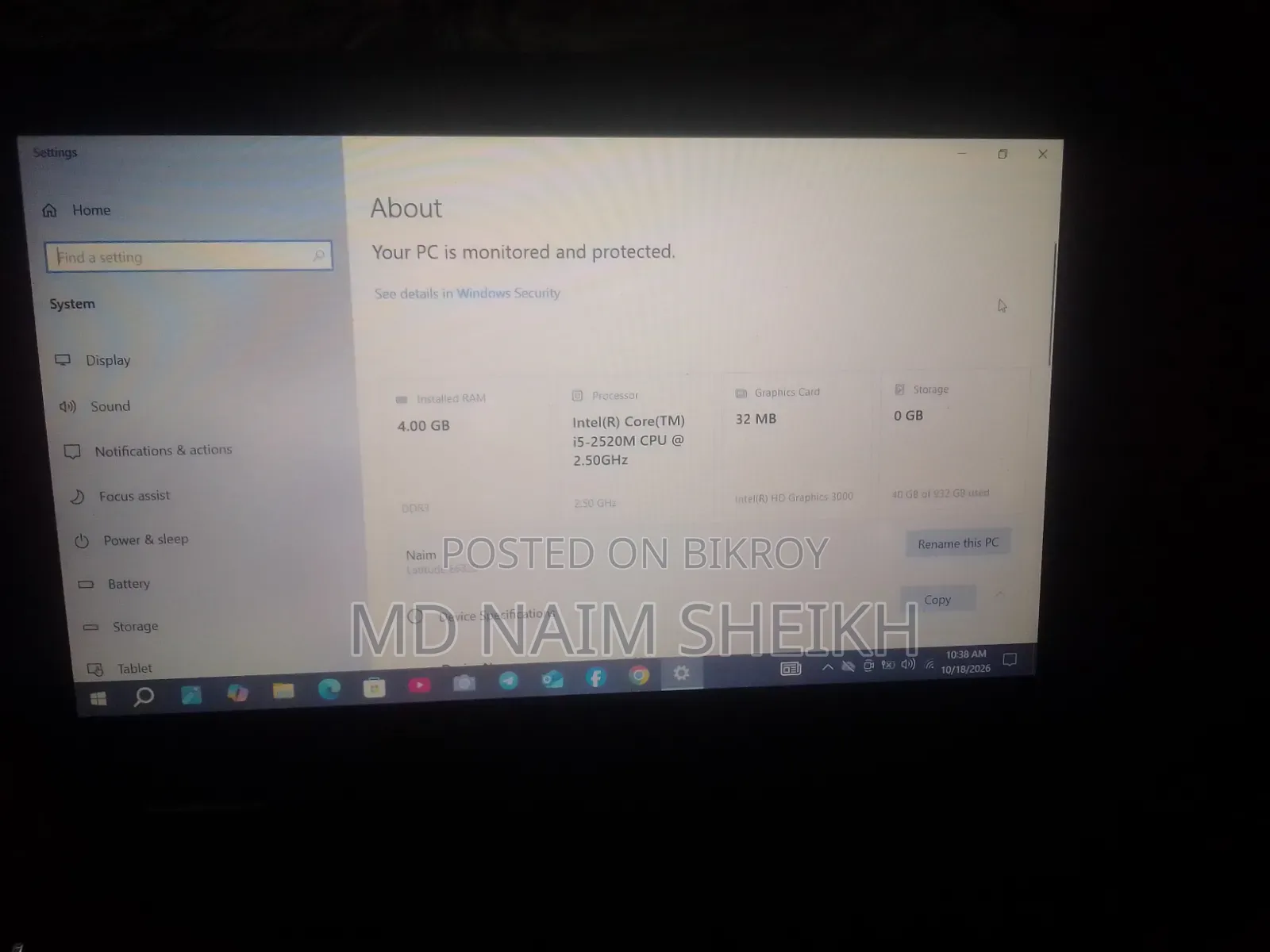 Laptop Dell Latitude E6320 4GB Intel Core i5 HDD 1T