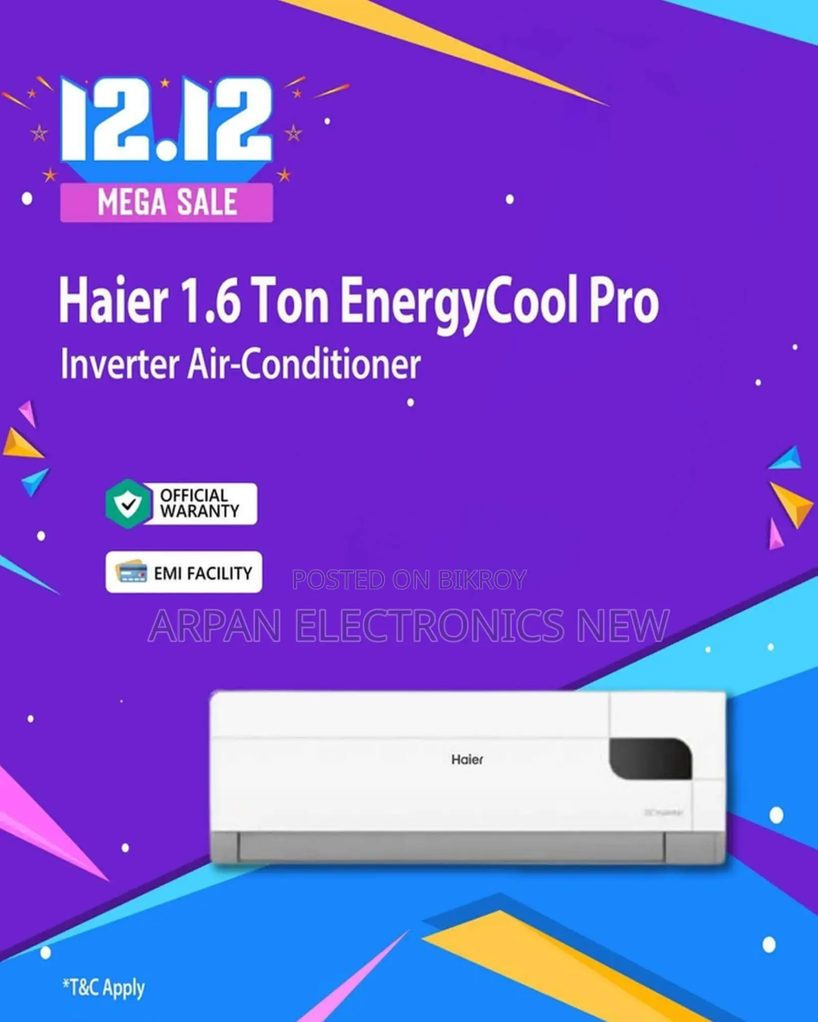 Haier DC Inverter AC 1.6 TON Energy Saving: Upto 65% Energy Saving