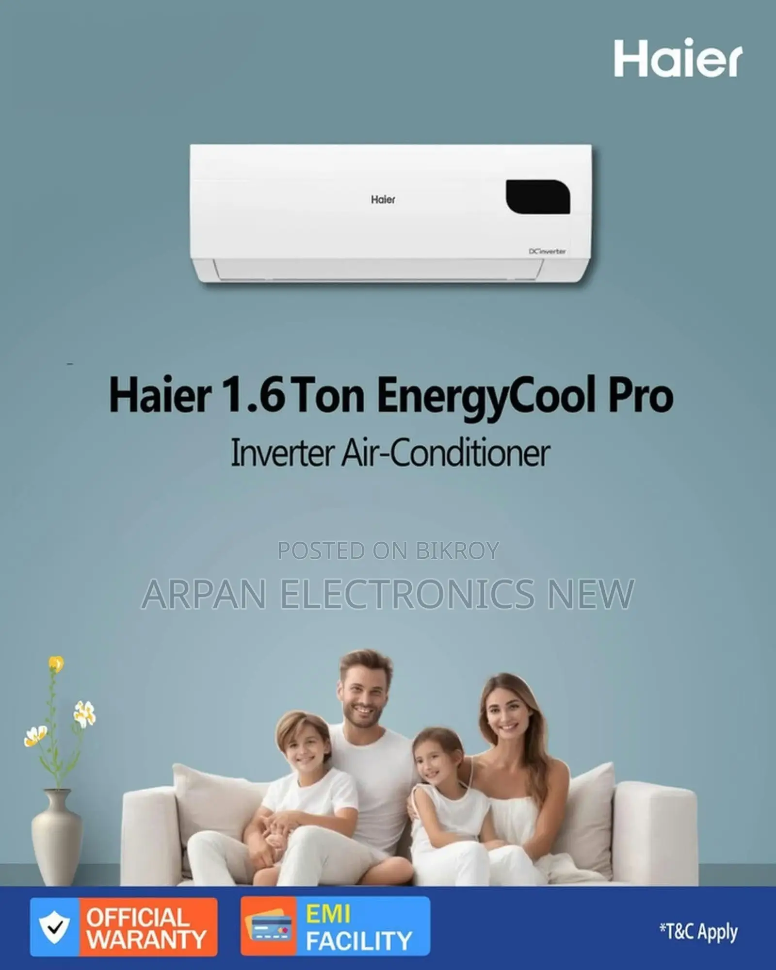 Haier DC Inverter AC 1.6 TON Energy Saving: Upto 65% Energy Saving
