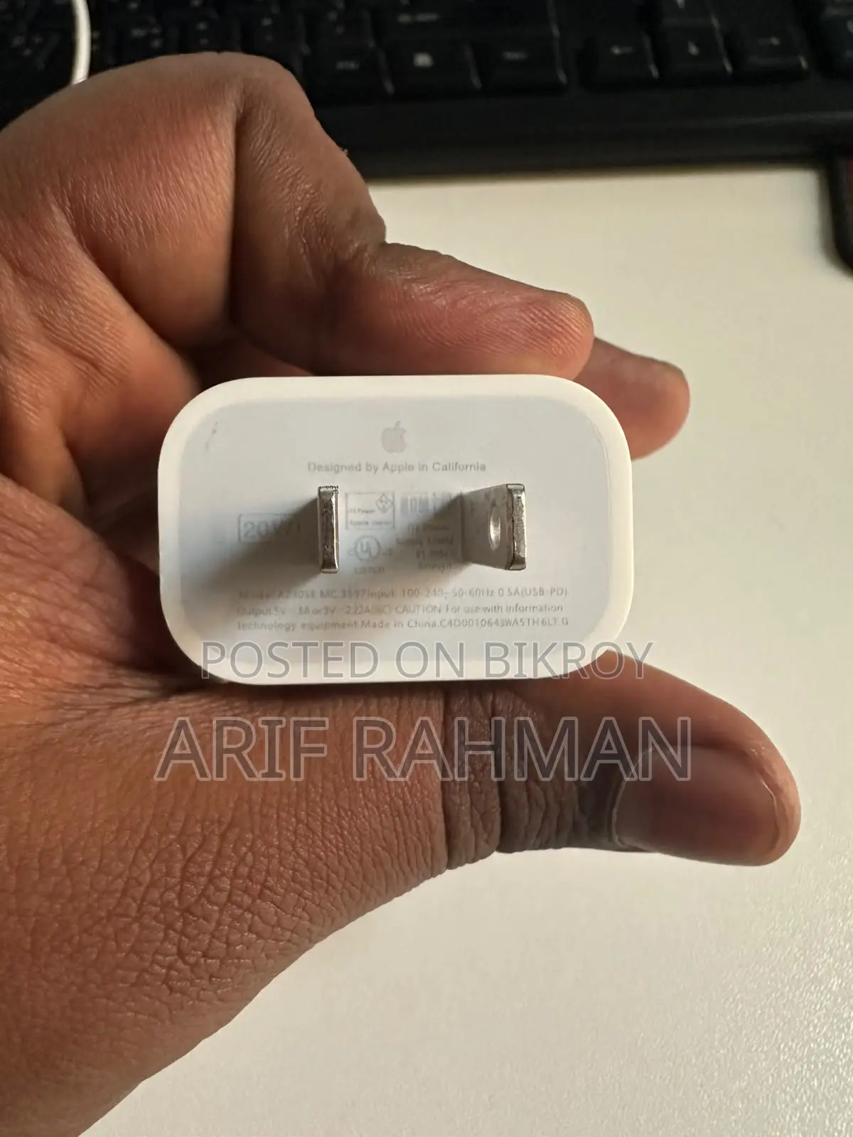 Apple 20 Watt 2 Pin Adapter With Cable