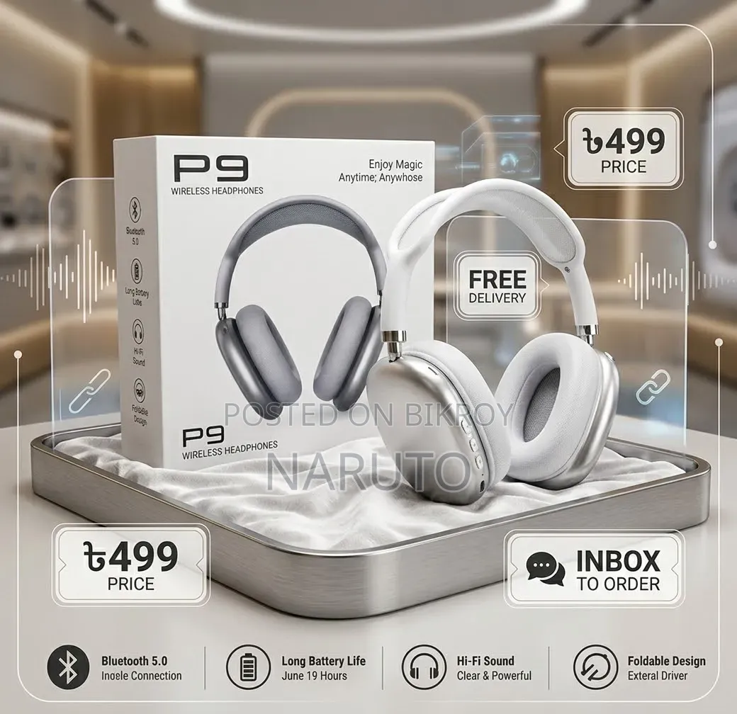 P9 Wireless Headphone — Premium Quality & Clear Sound!