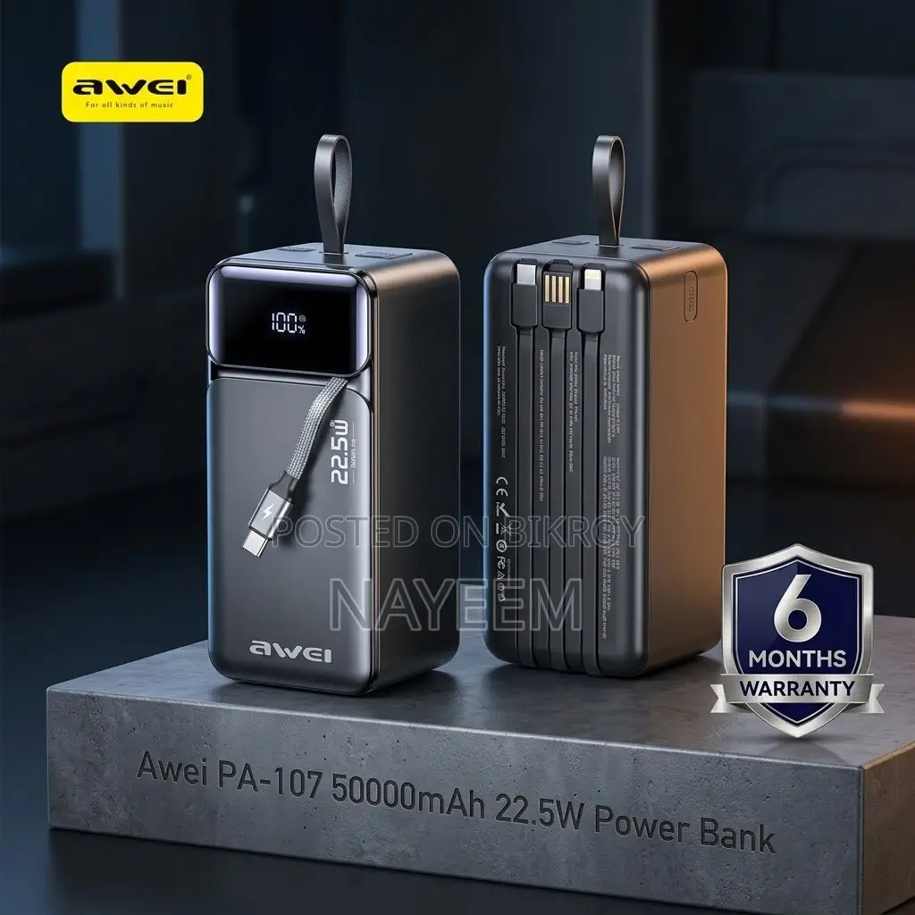 Awei PA-107 50000mAh 22.5W Power Bank