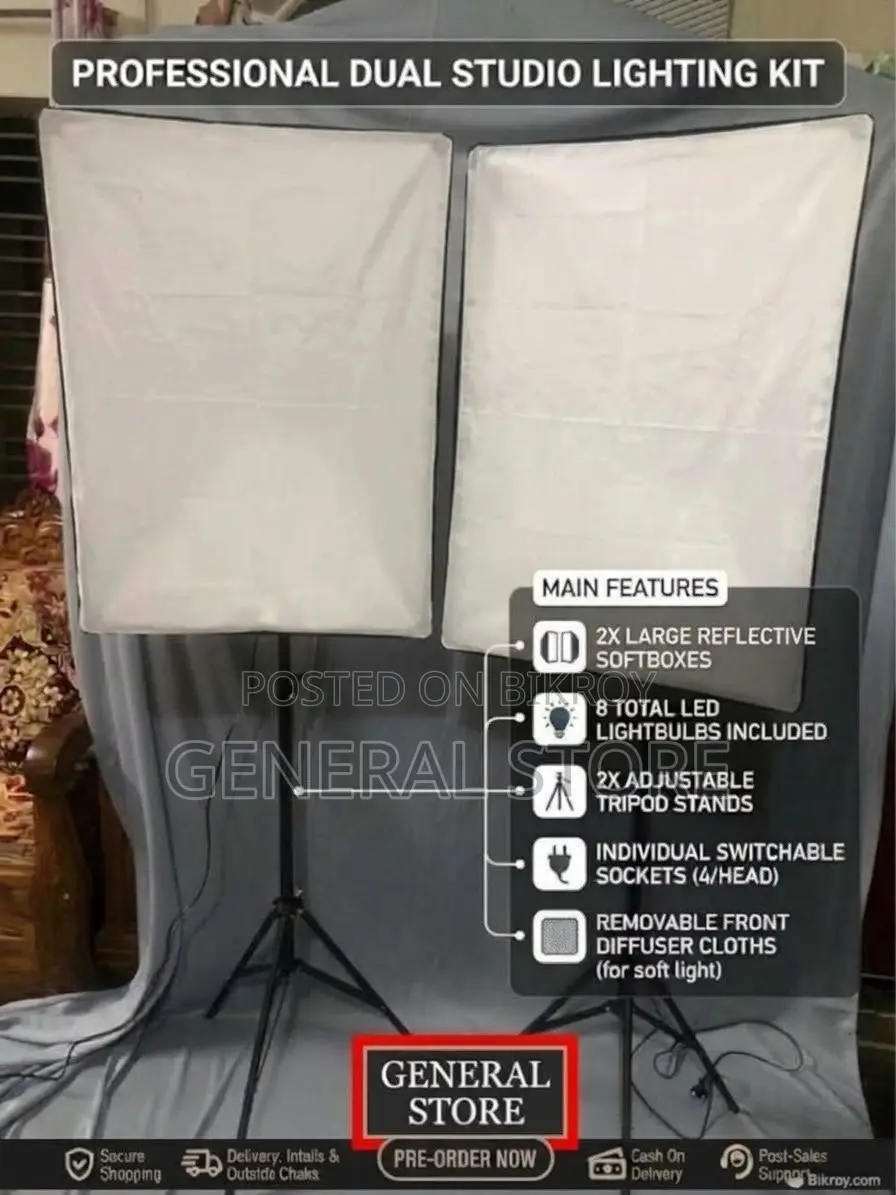 Professional Studio Softbox Lighting Kit (Dual Setup)