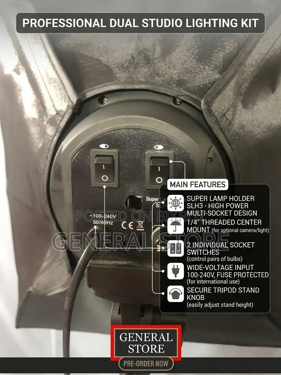 Professional Studio Softbox Lighting Kit (Dual Setup)