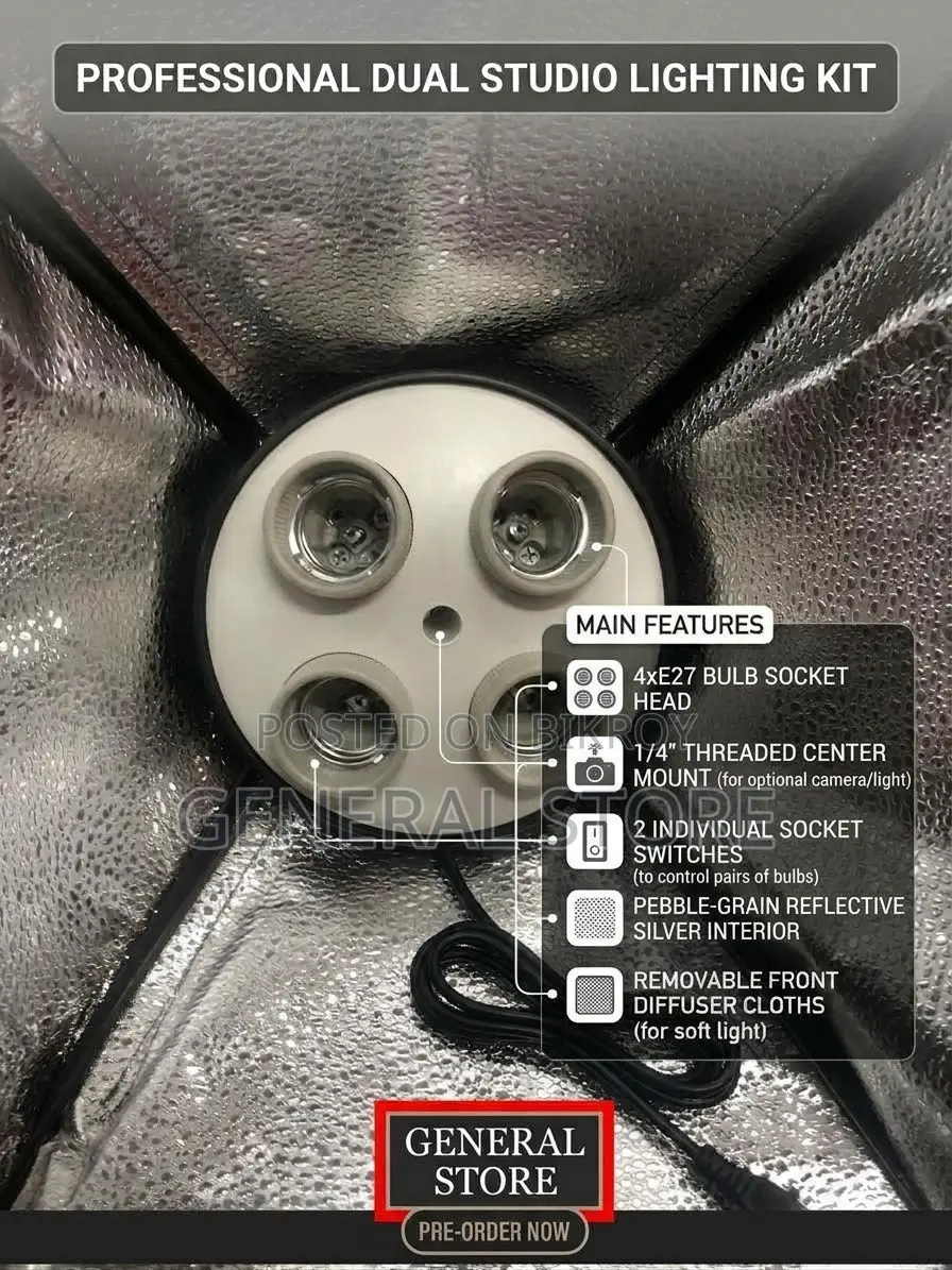 Professional Studio Softbox Lighting Kit (Dual Setup)