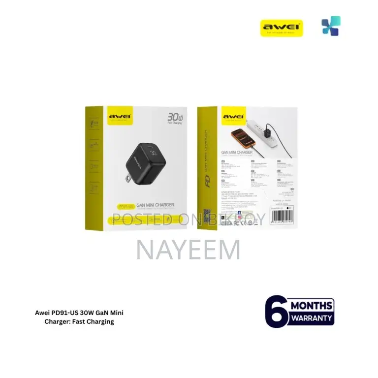 Awei PD91-US 30W GaN Mini Charger: Fast Charging