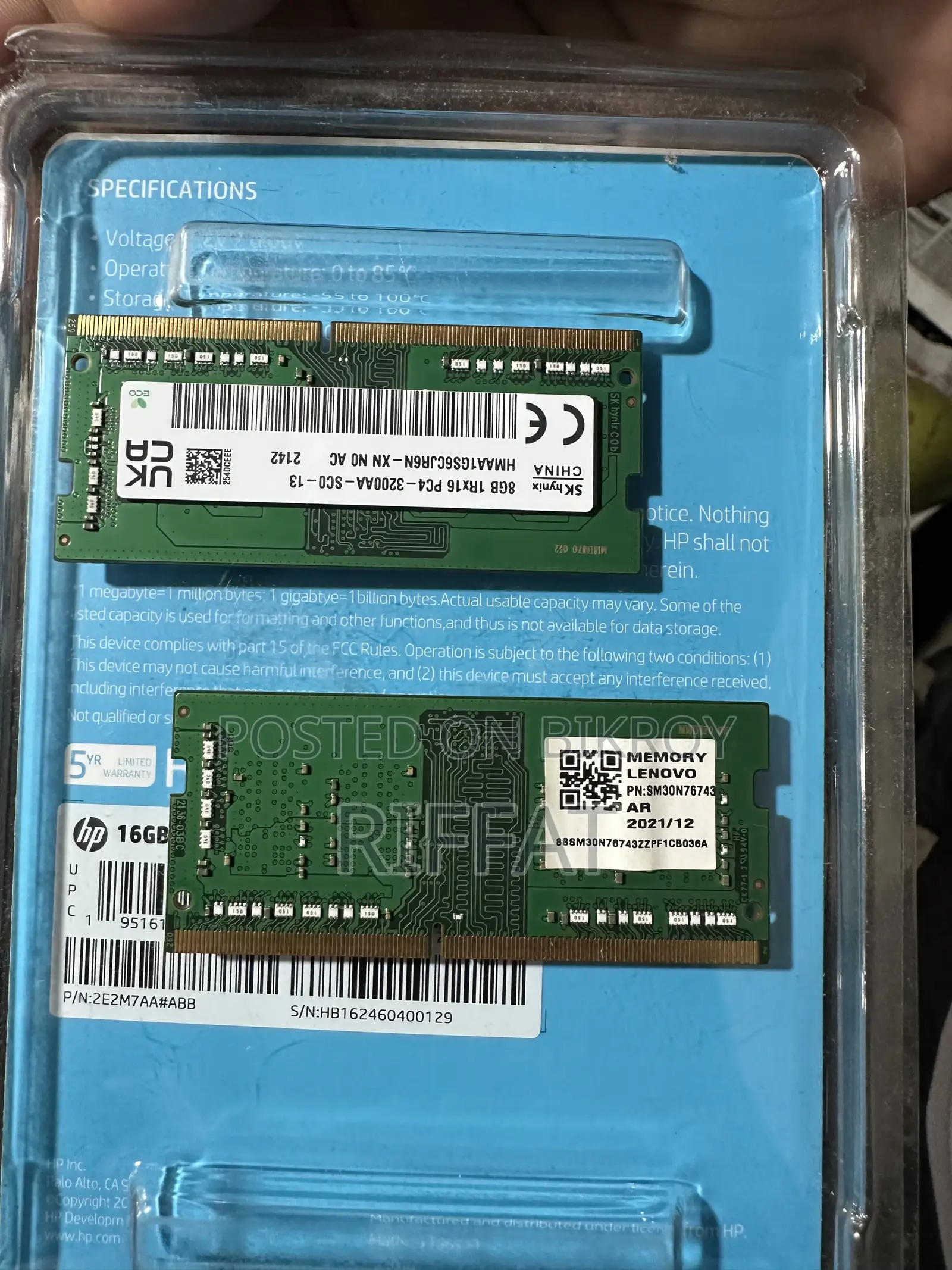 2x Sk Hynix 8gb Ddr4 3200mhz Sodimm Laptop Ram