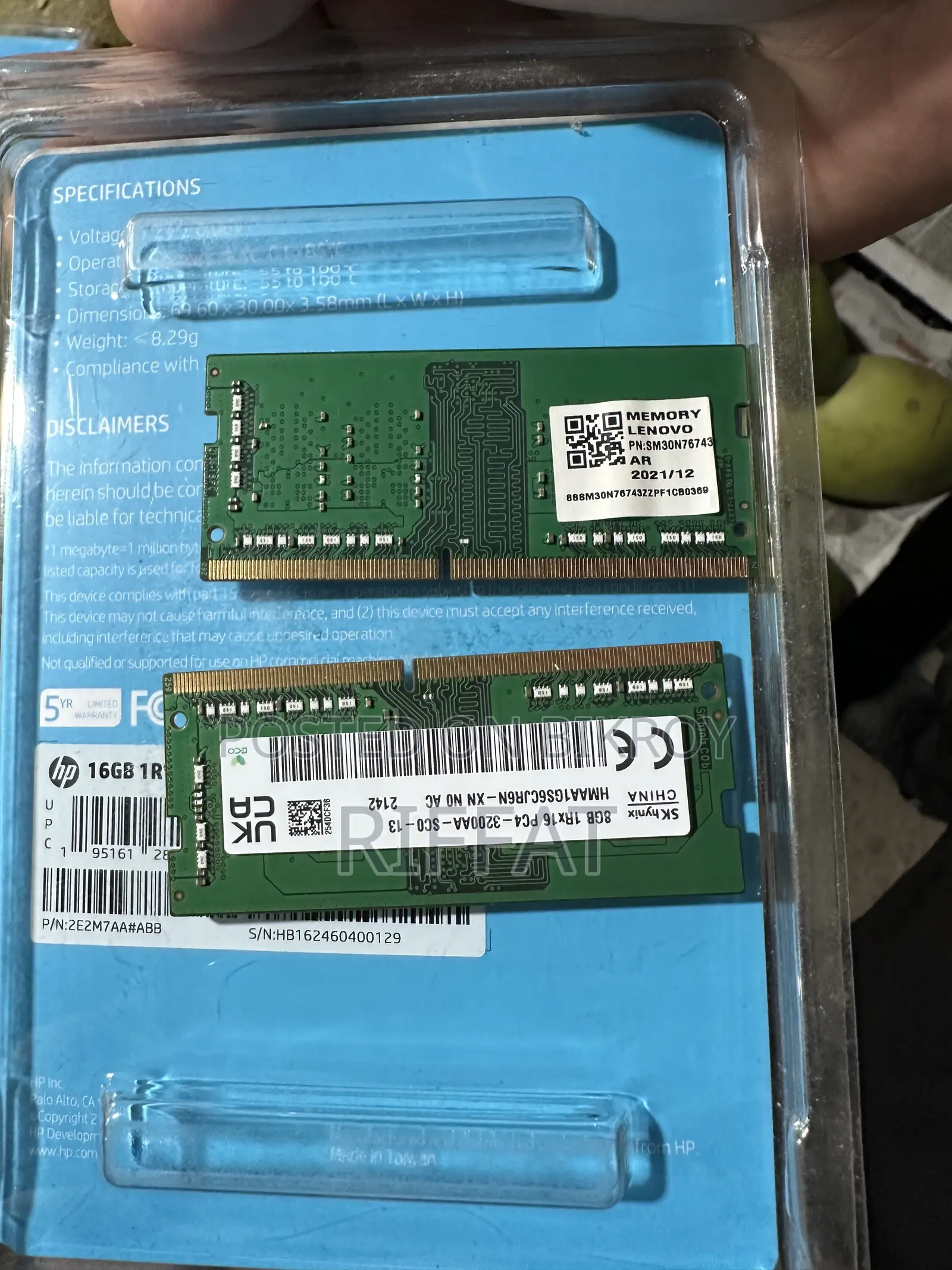 2x Sk Hynix 8gb Ddr4 3200mhz Sodimm Laptop Ram